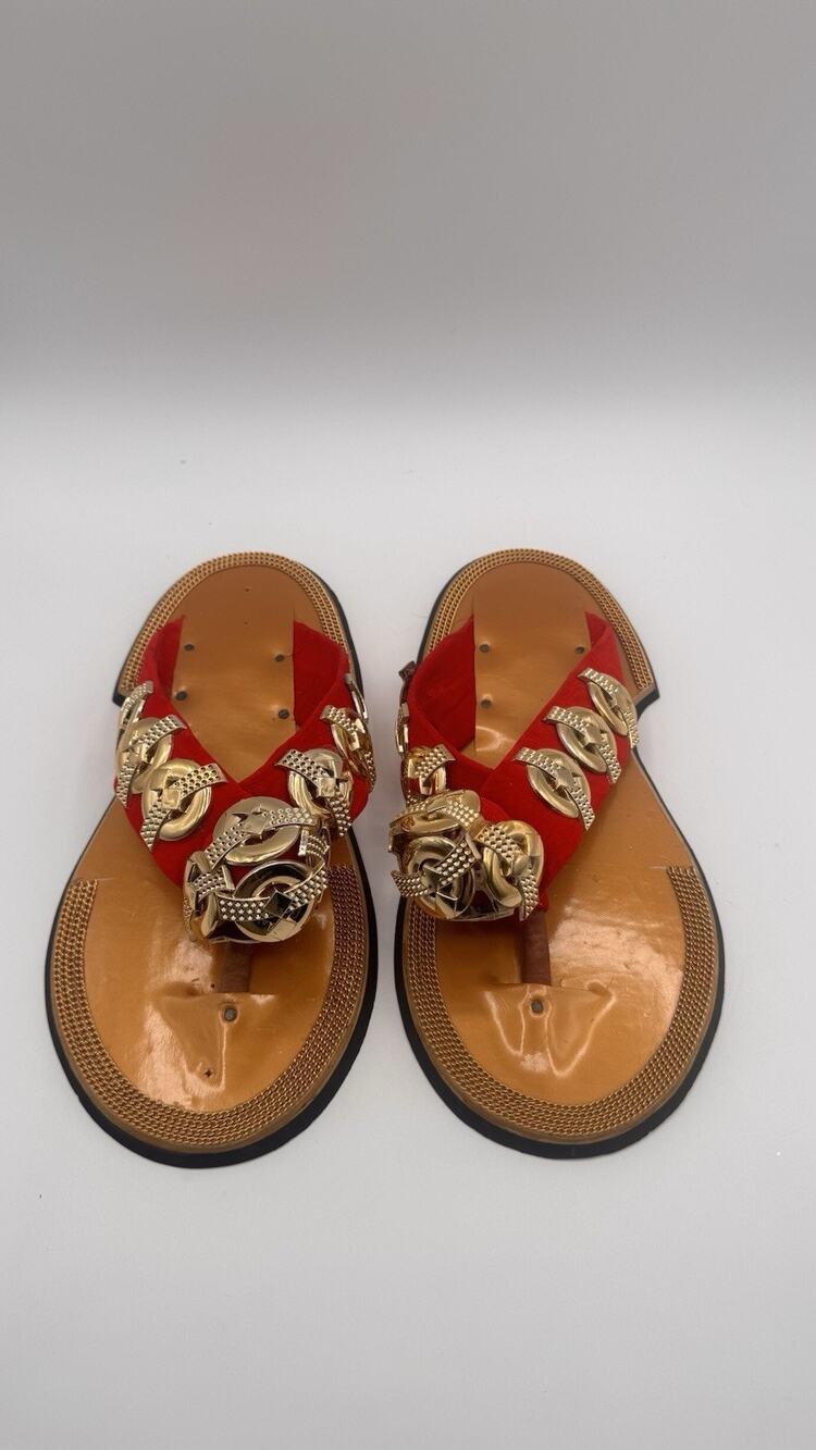 Traditional Men's Ghanaian Handmade Slippers Leather Slippers Men's Shoe Ahenema